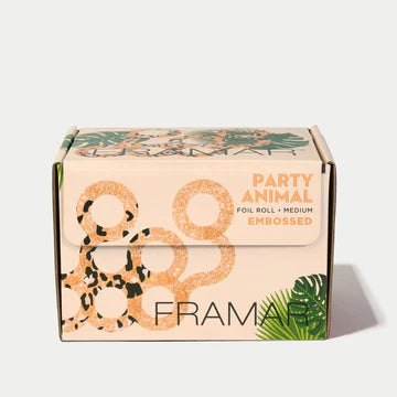 FRAMAR Embossed Roll PARTY ANIMAL -Kohokuvioitu Foliorulla, 12,7 cm x 97,5 m